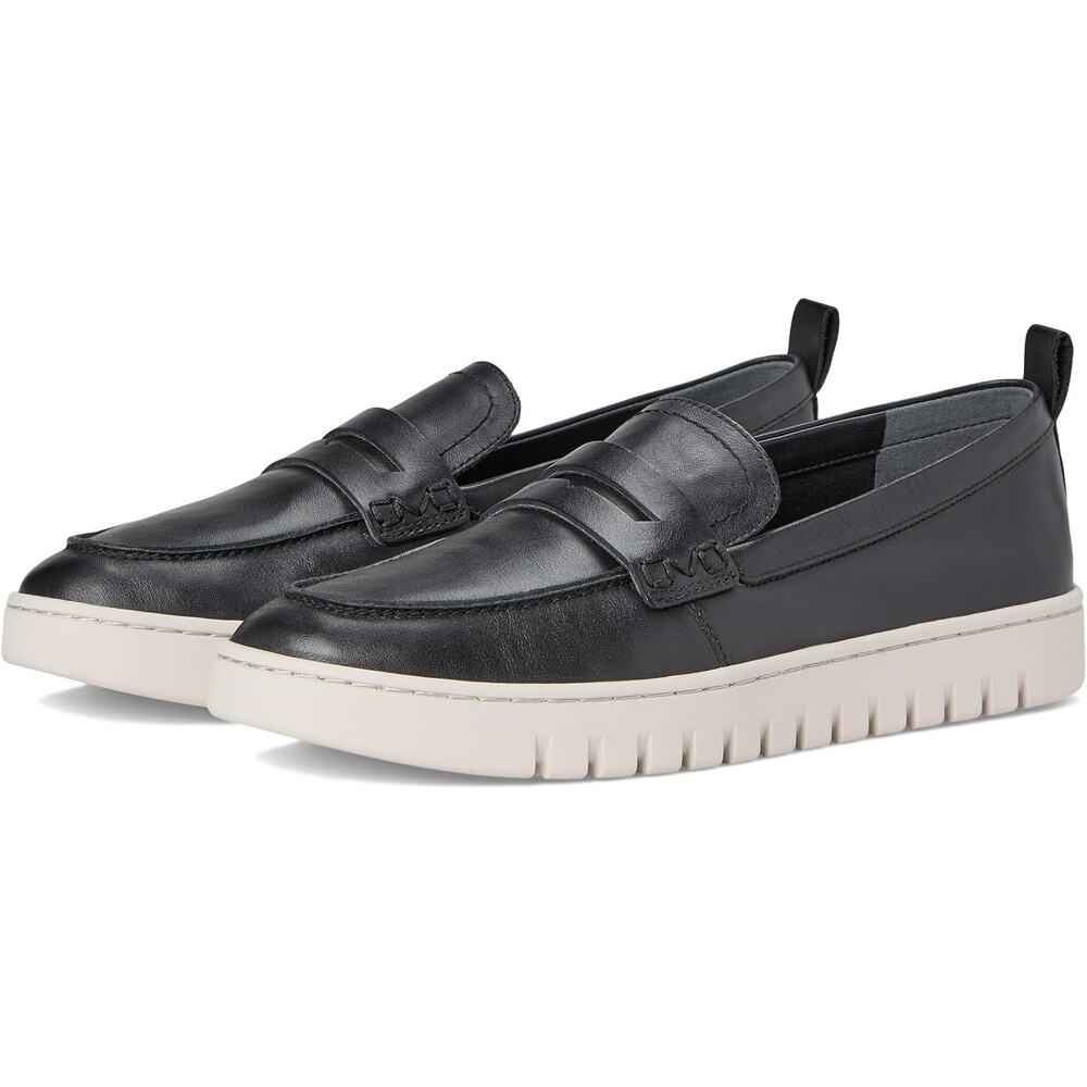 Vionic Uptown Black Loafers with White Soles
